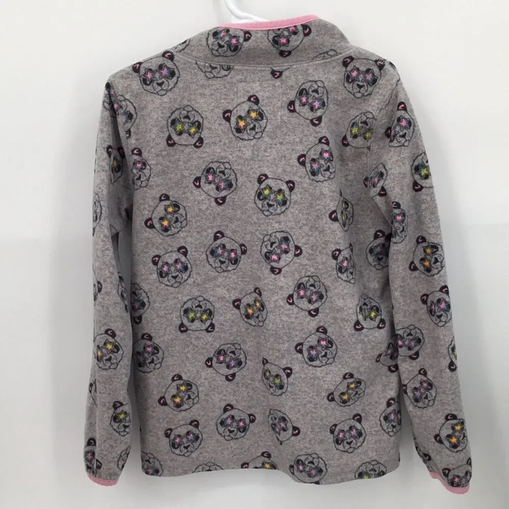 OshKosh B'gosh Gray Panda Print Pullover with Pink Trim